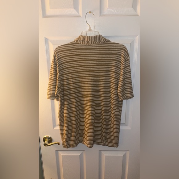 Zara Men's Cotton Linen Blend Striped Button Up Shirt Size Medium - Picture 3 of 4